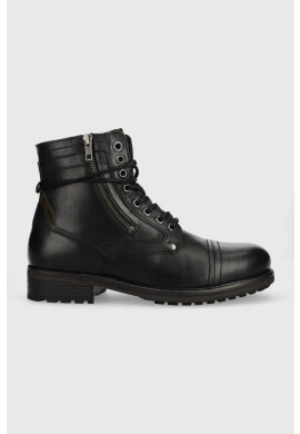 Pepe Jeans Кожени обувки Melting Combat в черно - Pepit.bg
