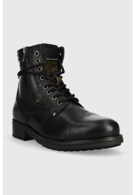 Pepe Jeans Кожени обувки Melting Combat в черно - Pepit.bg