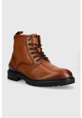 Pepe Jeans Кожени обувки Ned Boot Relief в кафяво - Pepit.bg