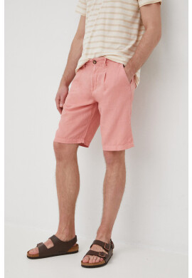 Pepe Jeans Къс панталон с лен Arkin Short Linen в розово - Pepit.bg
