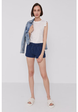 Pepe Jeans Къс панталон дамски в тъмносиньо с десен със стандартна талия - Pepit.bg