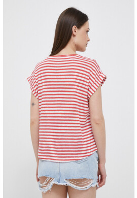 Pepe Jeans Ленена тениска Leia в червено - Pepit.bg