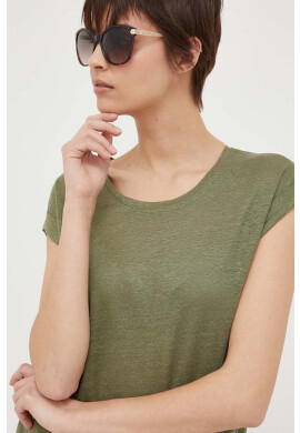 Pepe Jeans Ленена тениска Odilia в зелено - Pepit.bg