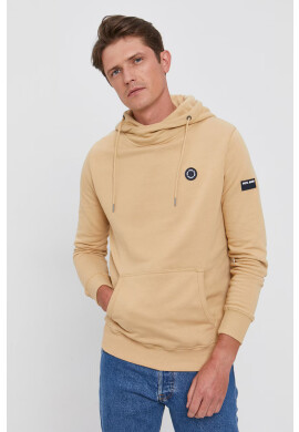 Pepe Jeans Памучен суичър мъжки в бежово с апликация - Pepit.bg