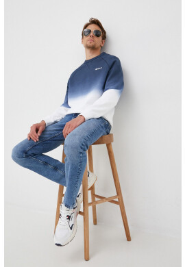 Pepe Jeans Памучен суичър в тъмносиньо с десен - Pepit.bg