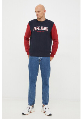 Pepe Jeans Памучен суичър в тъмносиньо с апликация - Pepit.bg
