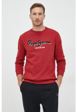 Pepe Jeans Памучен суичър в тъмносиньо с апликация - Pepit.bg