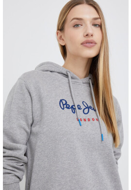 Pepe Jeans Памучен суичър в сиво с апликация - Pepit.bg