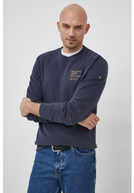 Pepe Jeans Памучен суичър Avery в тъмносиньо с принт - Pepit.bg
