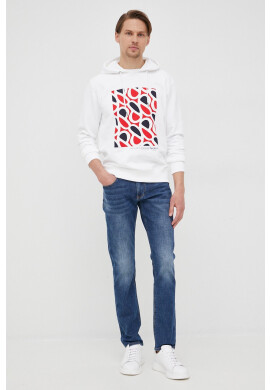 Pepe Jeans Памучен суичър Dardanus мъжки в бяло с принт - Pepit.bg