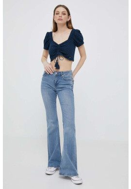 Pepe Jeans Памучен топ Philana в тъмносиньо - Pepit.bg