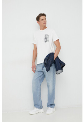 Pepe Jeans Памучна тениска в бяло с принт - Pepit.bg