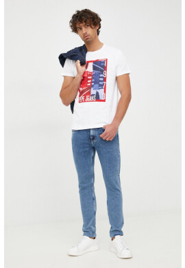 Pepe Jeans Памучна тениска в бяло с принт - Pepit.bg