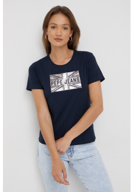 Pepe Jeans Памучна тениска в оранжево - Pepit.bg