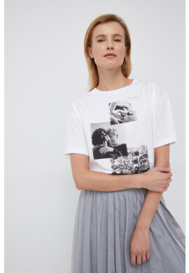 Pepe Jeans Памучна тениска в бяло - Pepit.bg