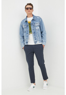 Pepe Jeans Памучна тениска в тъмносиньо - Pepit.bg