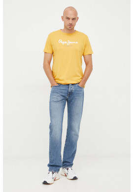 Pepe Jeans Памучна тениска в оранжево - Pepit.bg