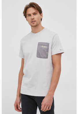Pepe Jeans Памучна тениска Abner в сиво с принт - Pepit.bg
