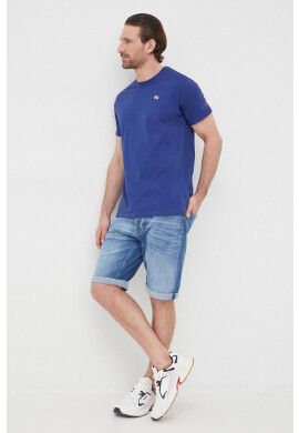 Pepe Jeans Памучна тениска Ackley в тъмносиньо с принт - Pepit.bg