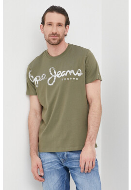 Pepe Jeans Памучна тениска Aleron - Pepit.bg