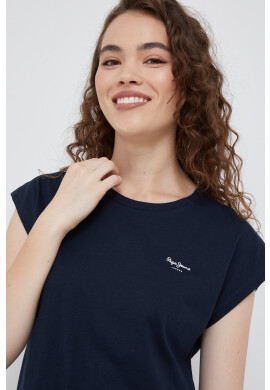 Pepe Jeans Памучна тениска Bloom в тъмносиньо - Pepit.bg