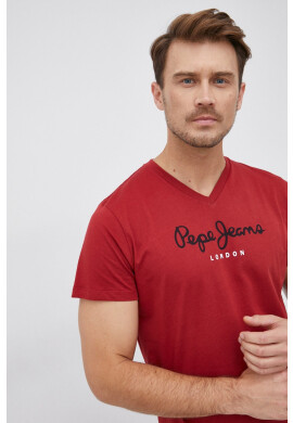 Pepe Jeans Памучна тениска Eggo в розово с принт - Pepit.bg