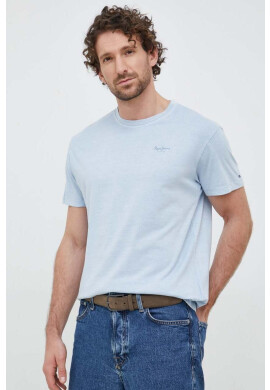 Pepe Jeans Памучна тениска Jacko в сиво с изчистен дизайн - Pepit.bg