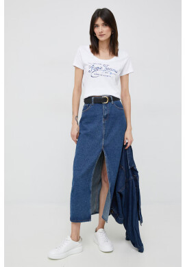 Pepe Jeans Памучна тениска Mery в бяло - Pepit.bg