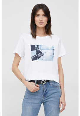 Pepe Jeans Памучна тениска Mila в бяло - Pepit.bg