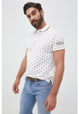 Pepe Jeans Памучна тениска с яка Fineas - Pepit.bg