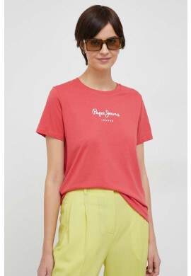 Pepe Jeans Памучна тениска Wendy В червено - Pepit.bg