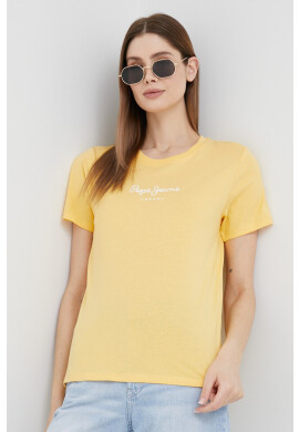 Pepe Jeans Памучна тениска Wendy в жълто - Pepit.bg