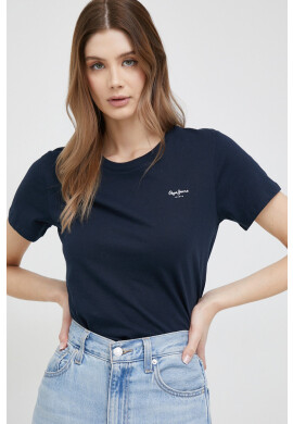 Pepe Jeans Памучна тениска Wendy Chest в тъмносиньо - Pepit.bg