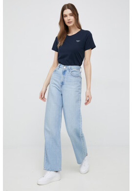 Pepe Jeans Памучна тениска Wendy Chest в тъмносиньо - Pepit.bg