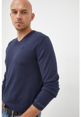 Pepe Jeans Пуловер с вълна мъжки в тъмносиньо от лека материя - Pepit.bg