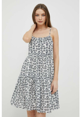 Pepe Jeans Рокля PRIXTON в бяло къс модел разкроен модел - Pepit.bg