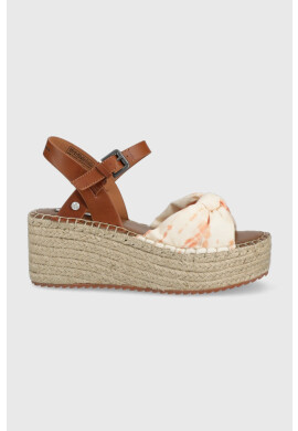 Pepe Jeans Сандали Witney Knot дамски в бежово с платформа - Pepit.bg