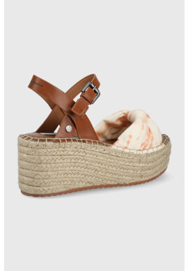 Pepe Jeans Сандали Witney Knot дамски в бежово с платформа - Pepit.bg
