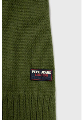 Pepe Jeans Шал с вълна в зелено с изчистен дизайн - Pepit.bg