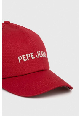 Pepe Jeans Шапка с козирка в червено с апликация - Pepit.bg