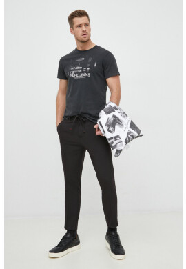 Pepe Jeans Суичър в бяло с качулка с десен - Pepit.bg