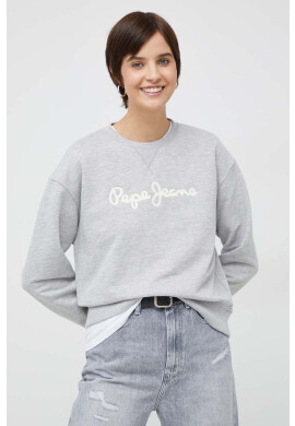 Pepe Jeans Суичър Nanettes В сиво с апликация - Pepit.bg