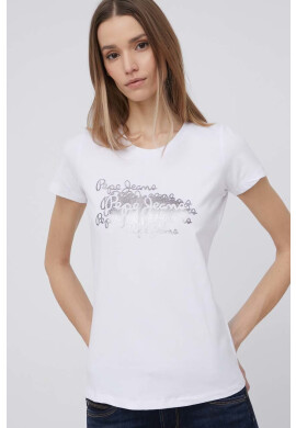 Pepe Jeans Тениска Anna дамска в бяло - Pepit.bg