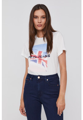 Pepe Jeans Тениска Belen дамска в бяло - Pepit.bg