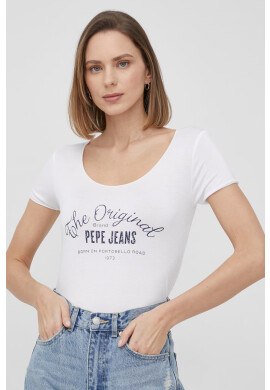 Pepe Jeans Тениска Cameron дамска в бяло - Pepit.bg