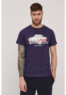 Pepe Jeans Тениска в тъмносиньо с принт - Pepit.bg