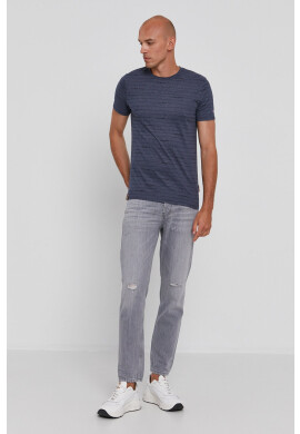 Pepe Jeans Тениска KIF мъжка в тъмносиньо с десен - Pepit.bg