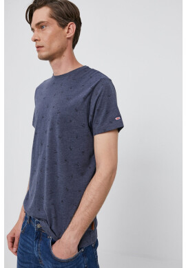 Pepe Jeans Тениска LYNCH мъжка в тъмносиньо с десен - Pepit.bg