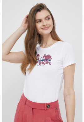 Pepe Jeans Тениска Nerea в бяло - Pepit.bg
