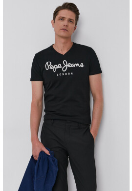Pepe Jeans Тениска мъжка в черно с принт - Pepit.bg